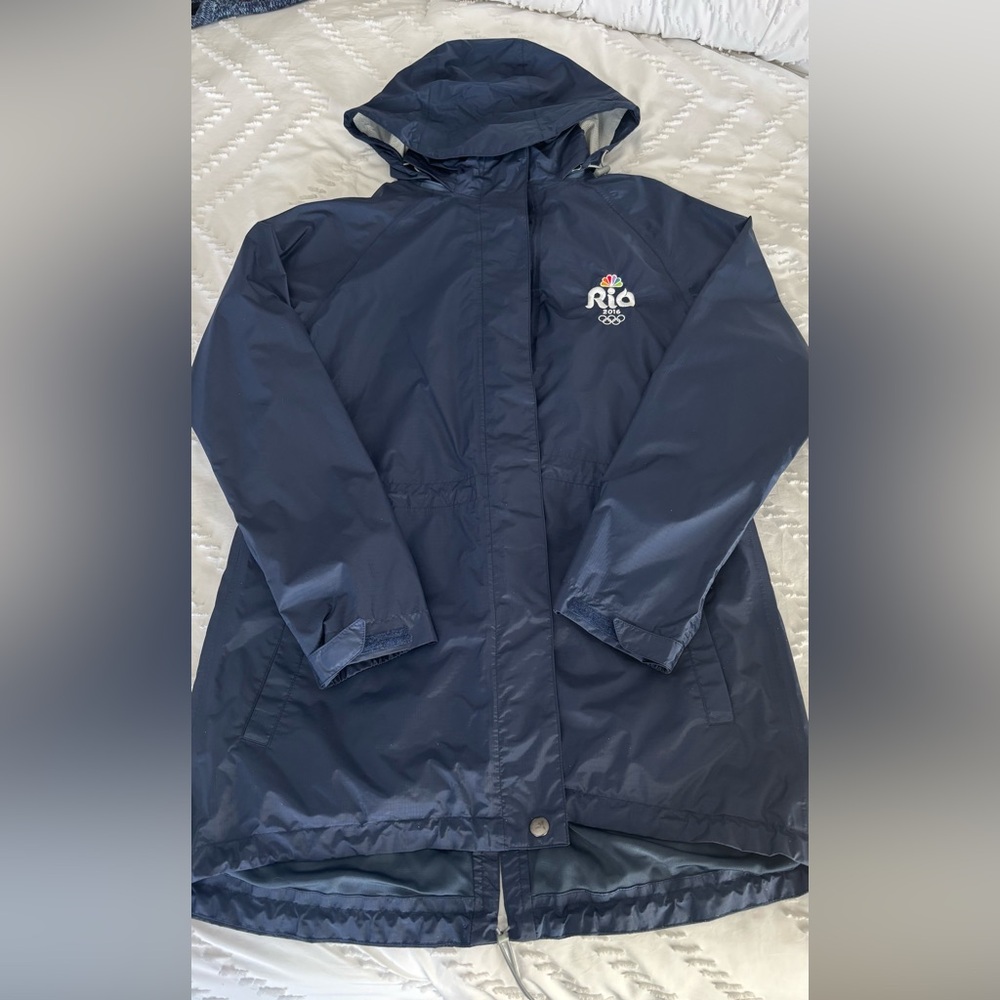 PETER MILLAR WOMENS NAVY ANORAK RAIN JACKET RIO 2016 OLYMPICS TEAM APPAREL SZ S